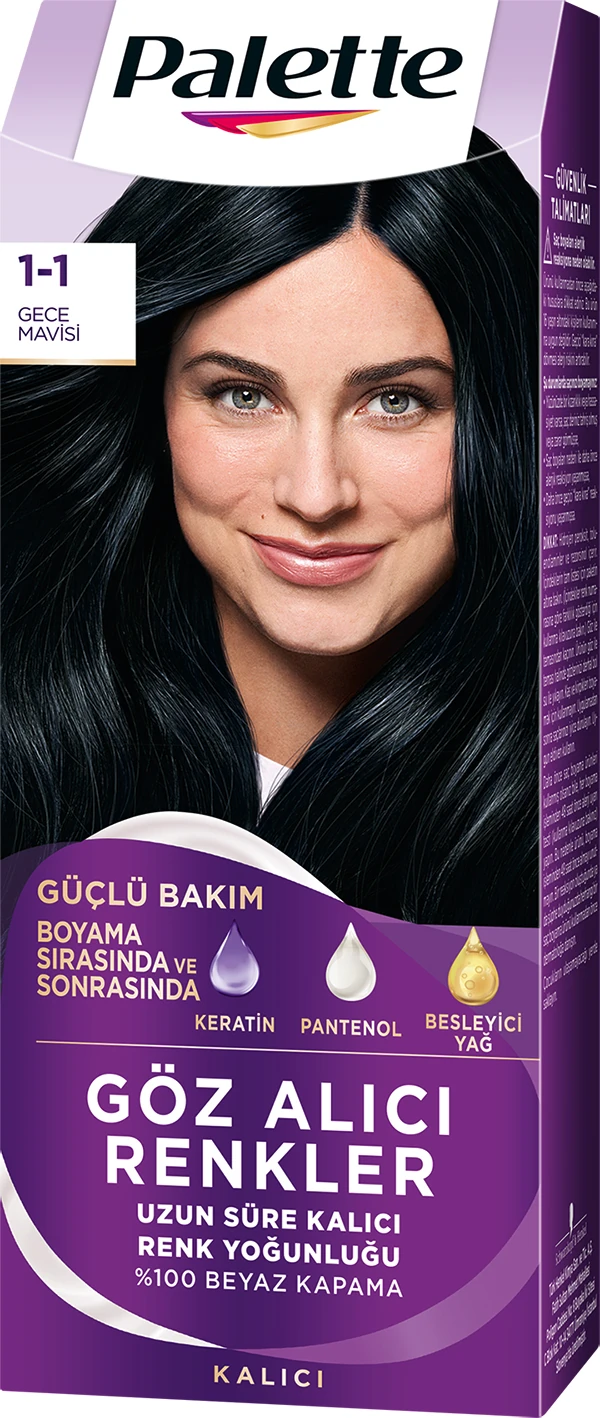 Göz Alıcı Renkler 1-1 Gece Mavisi Pentanol & Besleyici Yağ İçeren Saç Boyası 115 ml