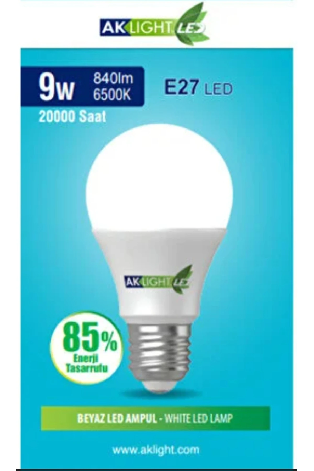 9w E27 Duylu 3000k Gün Işığı (AÇIK SARI) 790 Lümen F Enerji Tüketimi 60w Eşdeğer Led Ampul