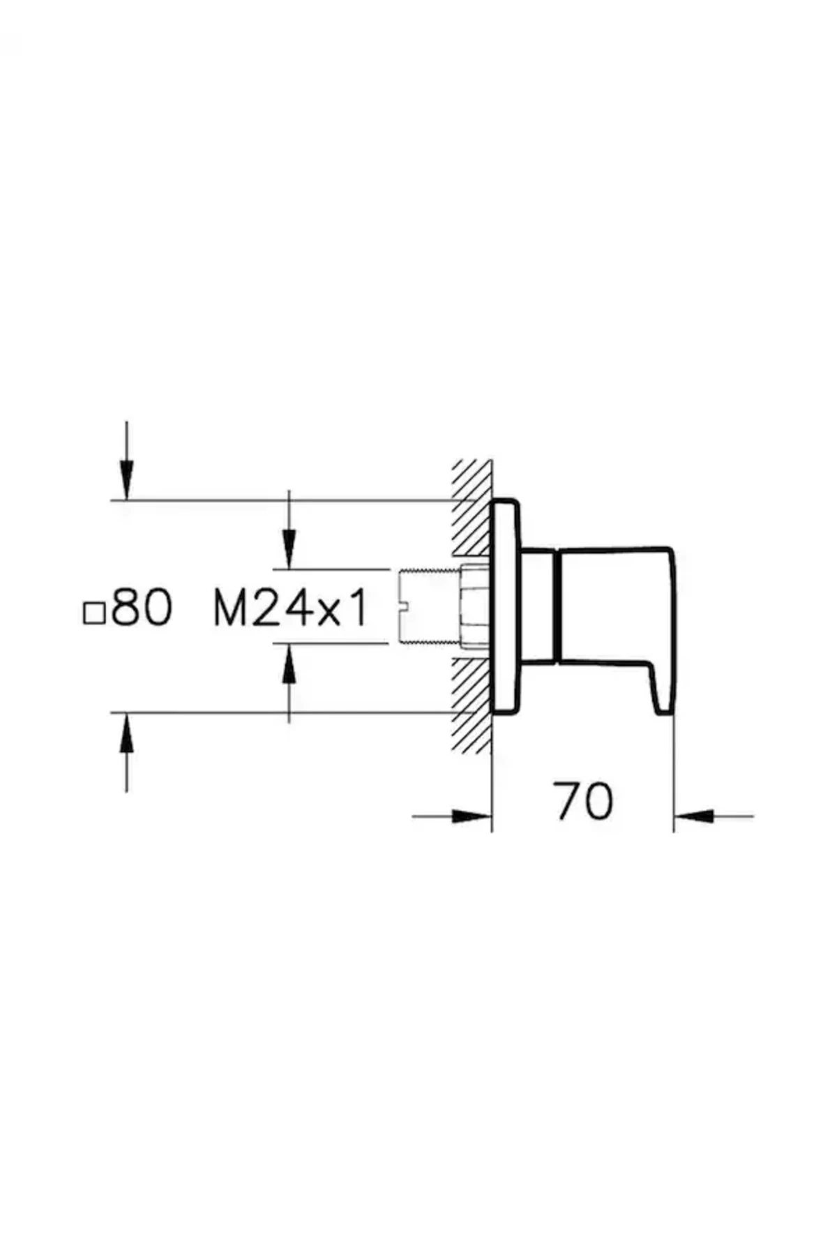 Root Square A4272926 Ankastre Stop Valf, Sıva Üstü, Bakır
