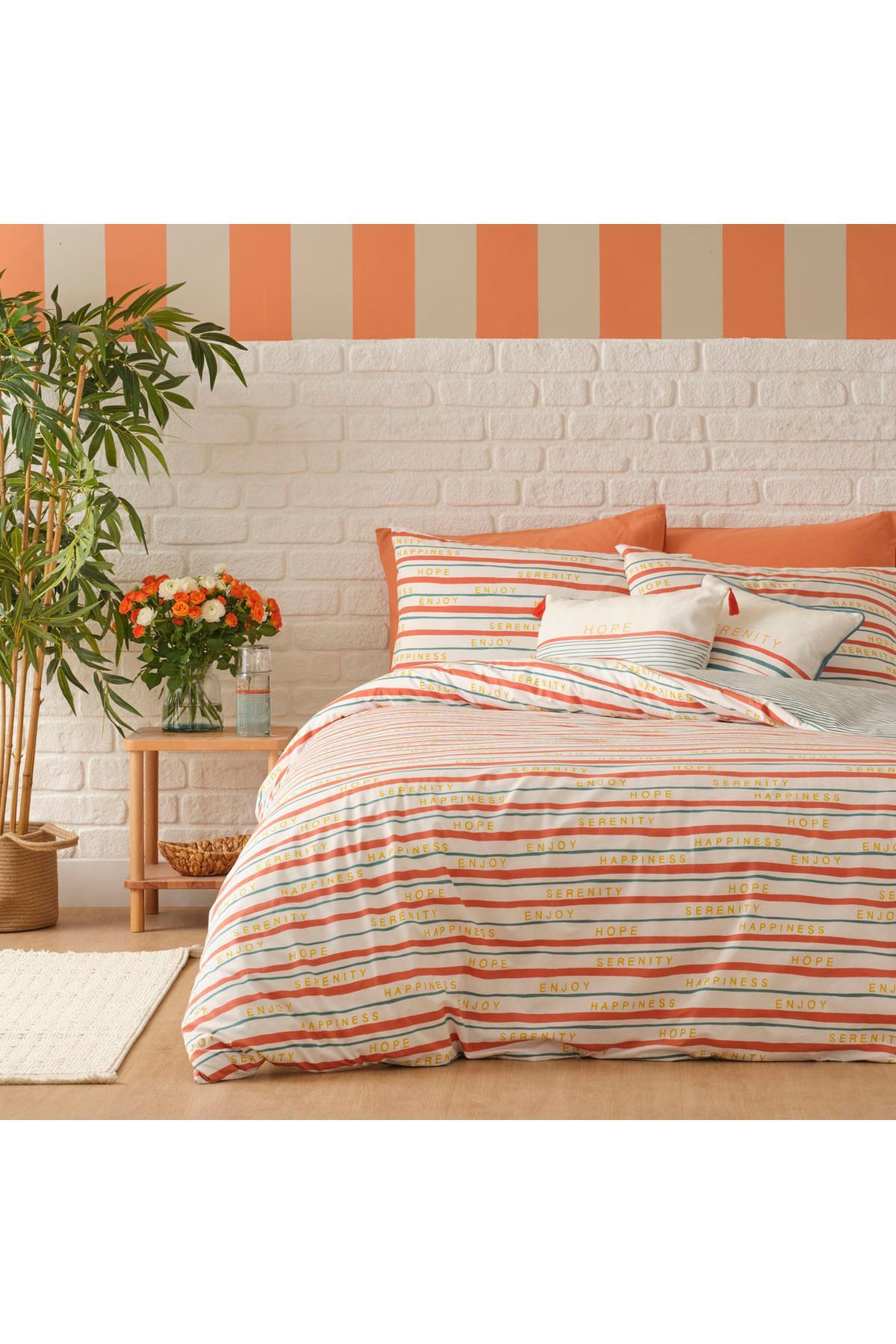 %100 Pamuk Ranforce Serenity King Size Nevresim Seti (240x220 cm)