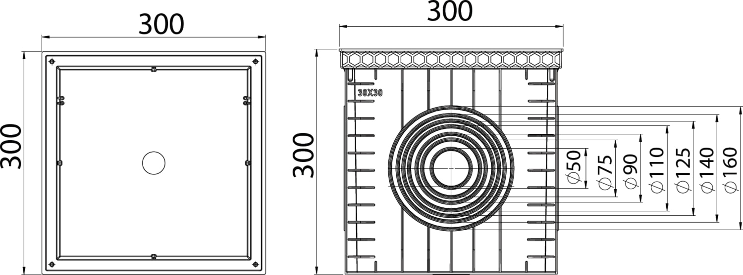 OZKUVVET 30x30 Rögar Kutusu + Düz Kapak