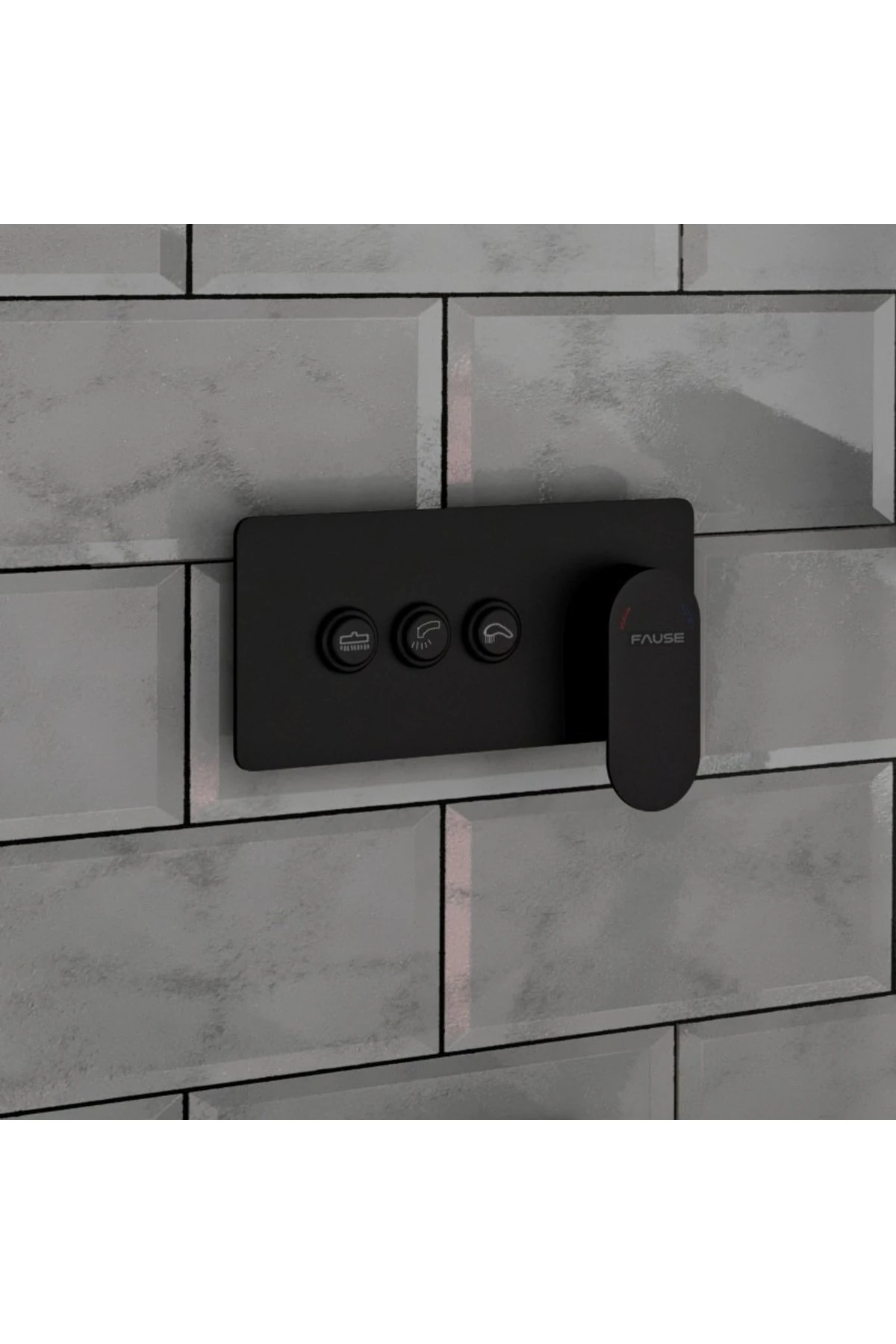 Ankastre Banyo Bataryası Comfort 3 Yönlü Siyah Kab103-3b