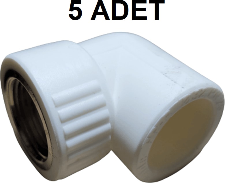 20X1/2 Iç Dişli Dirsek 20 Lik Dişi Dirsek 5 Adet