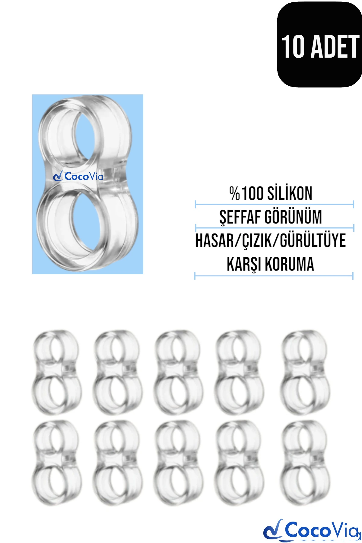 ( 10 ADET ) Şeffaf Silikon Kapı Kolu  Stoperi-Pencere/Kapı Arkası Stoperi-Kapı Duvar Koruma Aparatı