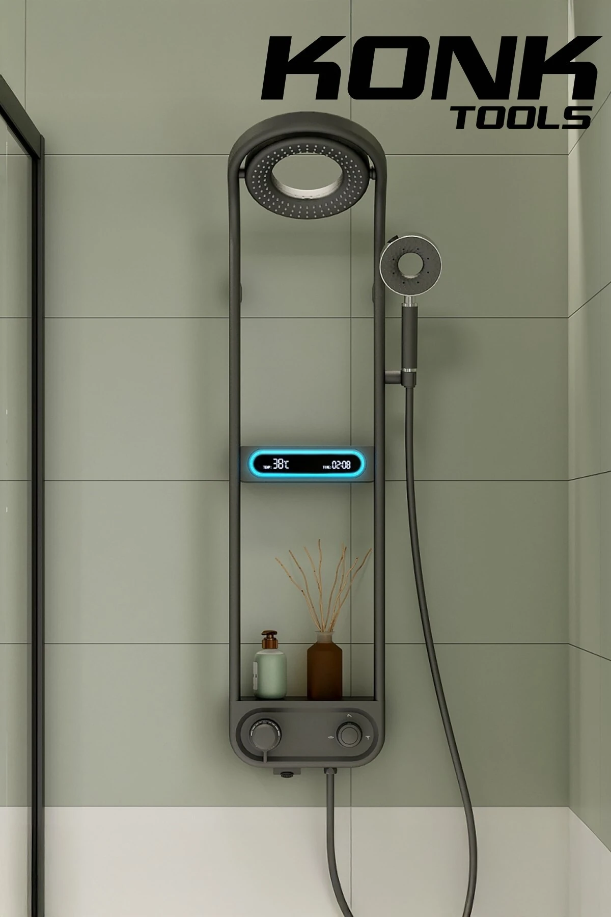 Dijital LED Ekranlı Robot Duş Seti Lüks Şelale ve Yağmur Duş Sistemi