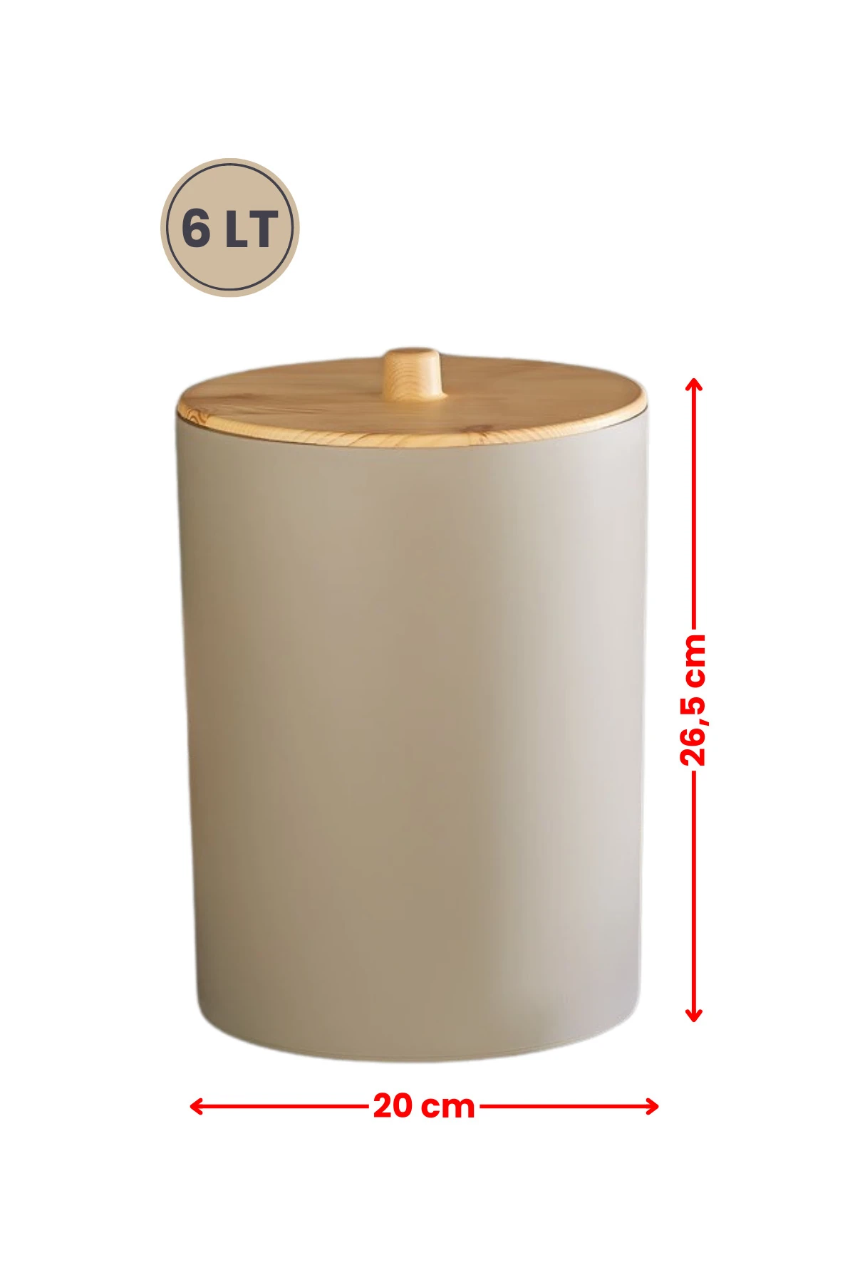 Bambu Desenli Mutfak Banyo Çöp Kovası, Kahverengi