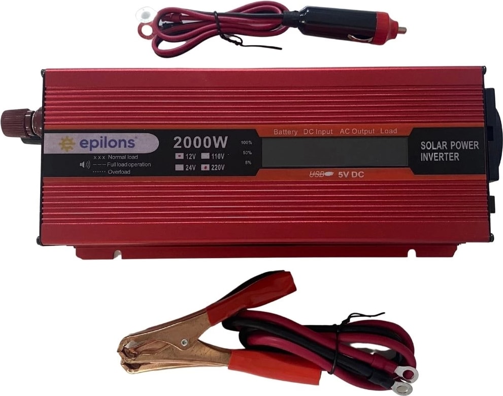 12V 2000W Modifiye Sınus Inverter 220V Dijital Göstergeli- Taşınabilir Güç Kaynağı