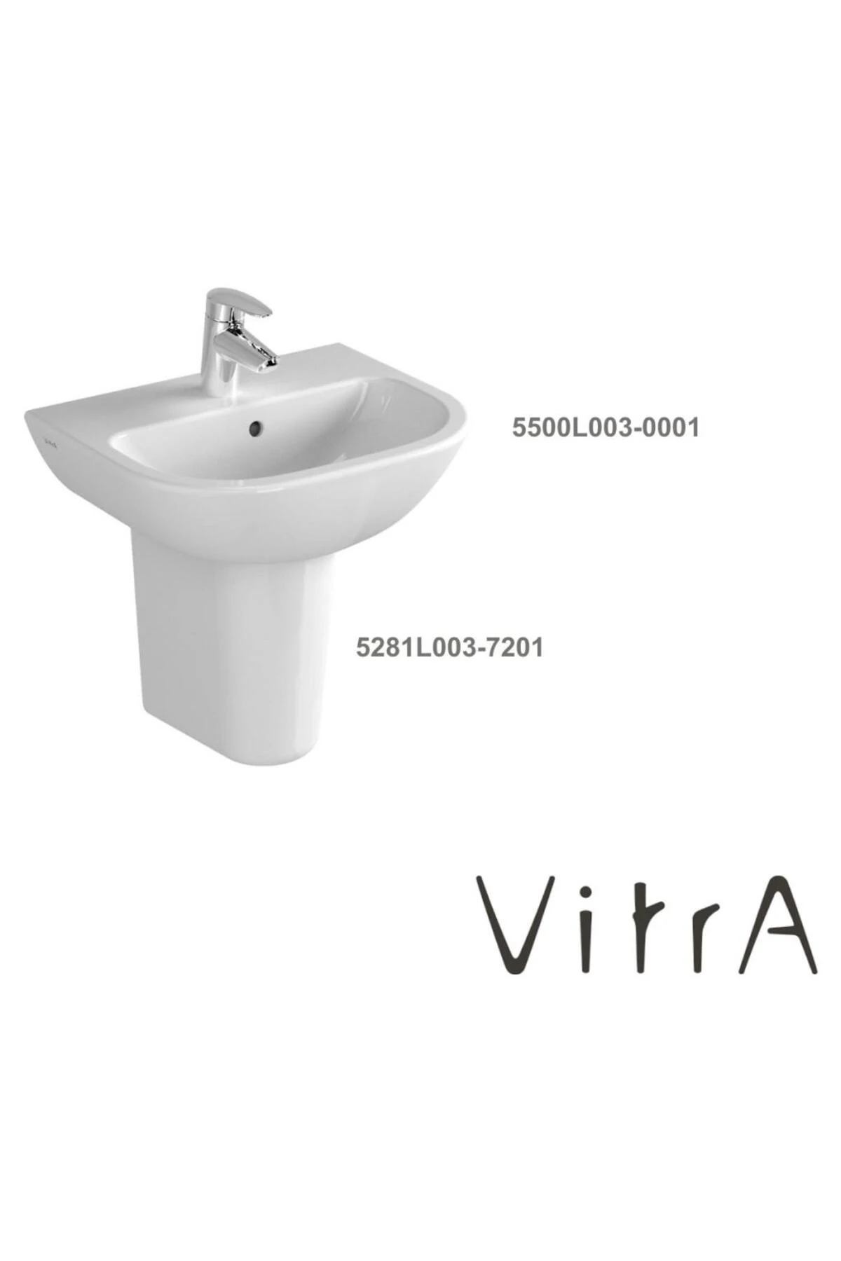 Lavabo 45 cm 5500L003-0001, Yarım Ayak 5281L003-7201