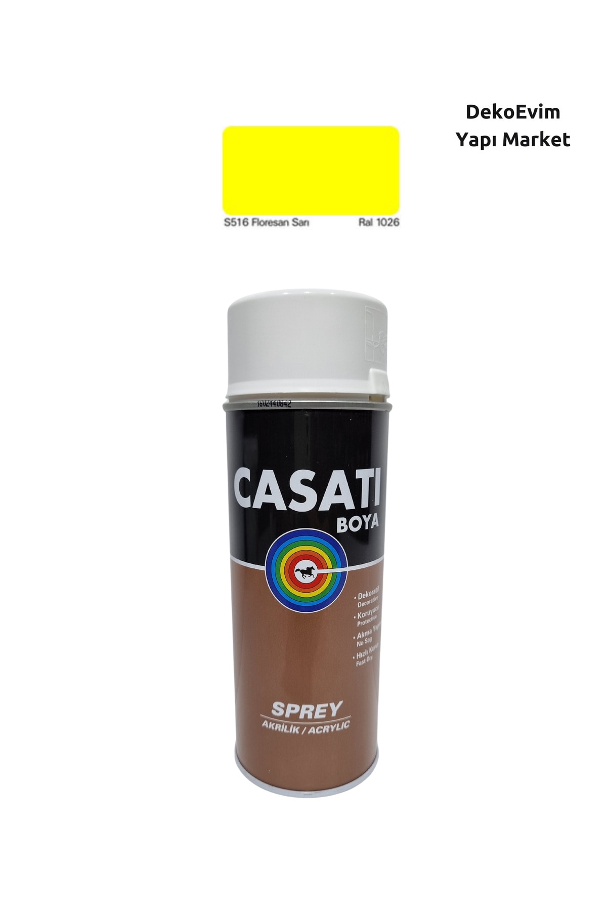 Sprey Boya S516 Floresan Sarı 400 Ml.