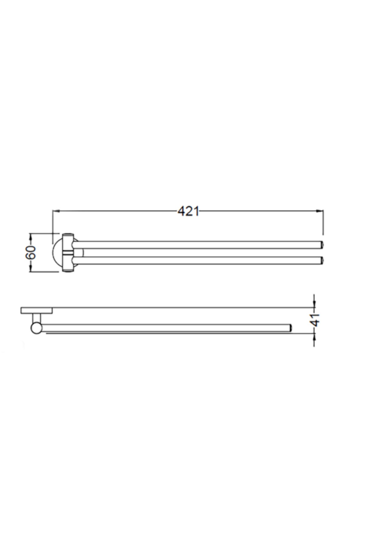 Piave Havluluk Ikili 42 Cm Krom 3015-0016