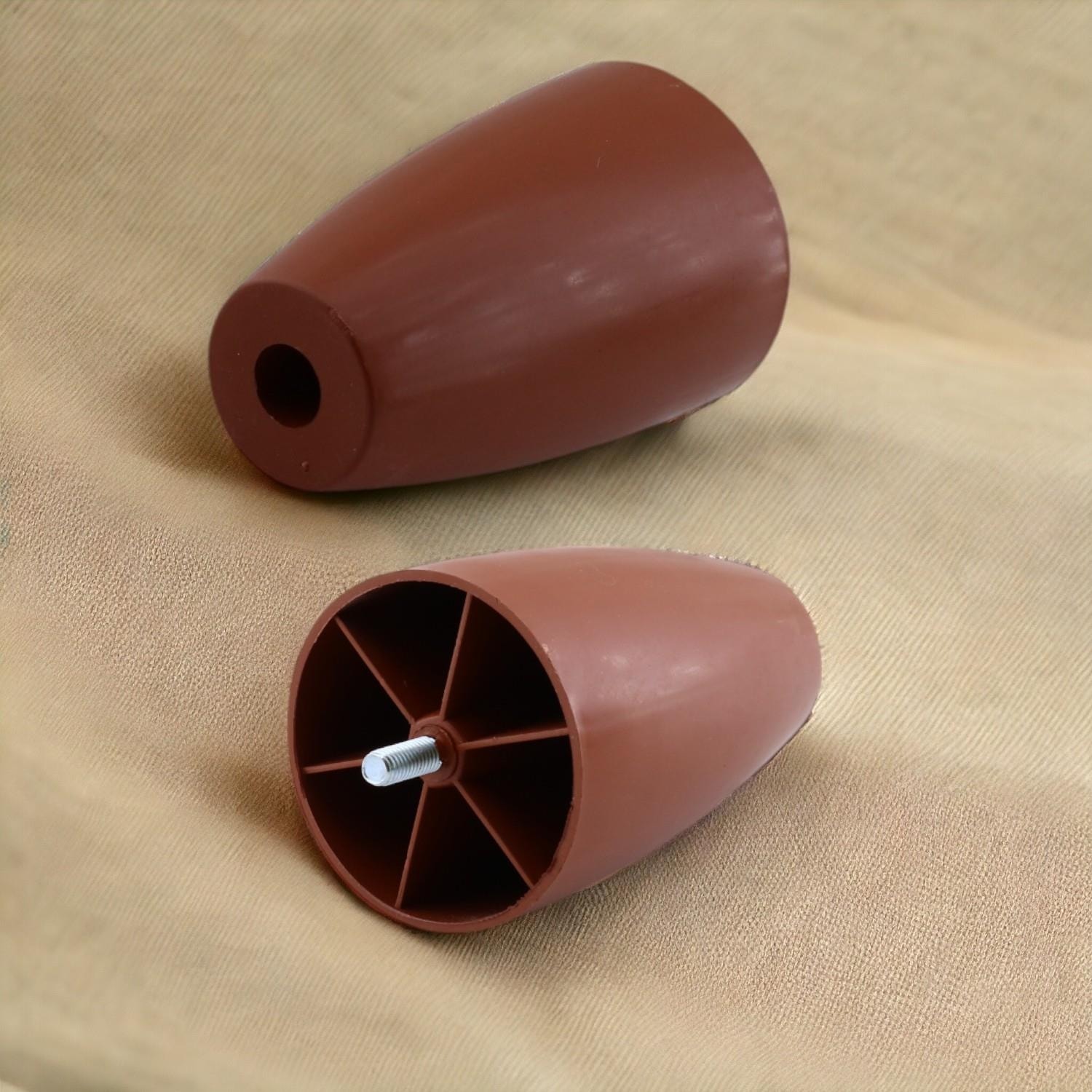 4 Adet Vidalı Oval 12 cm Kahve Plastik Mobilya Koltuk Kanepe Yükseltici Baza Ayağı Aparat Dahil