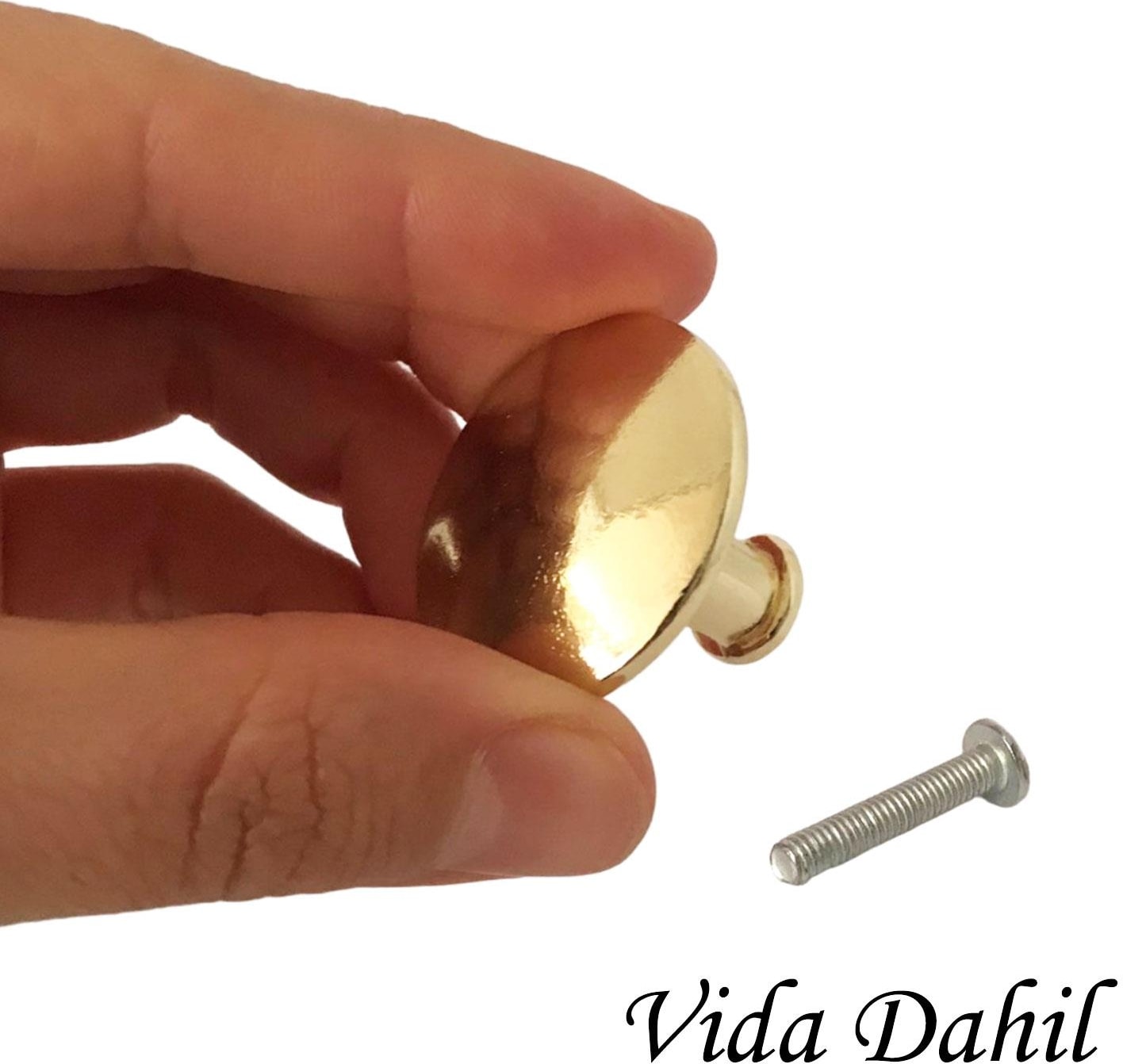 8 Adet Düz Düğme Altın Gold Kulp Mobilya Çekmece Dolap Kapak Kulbu Metal Kulp Aksesuarları Vidalı