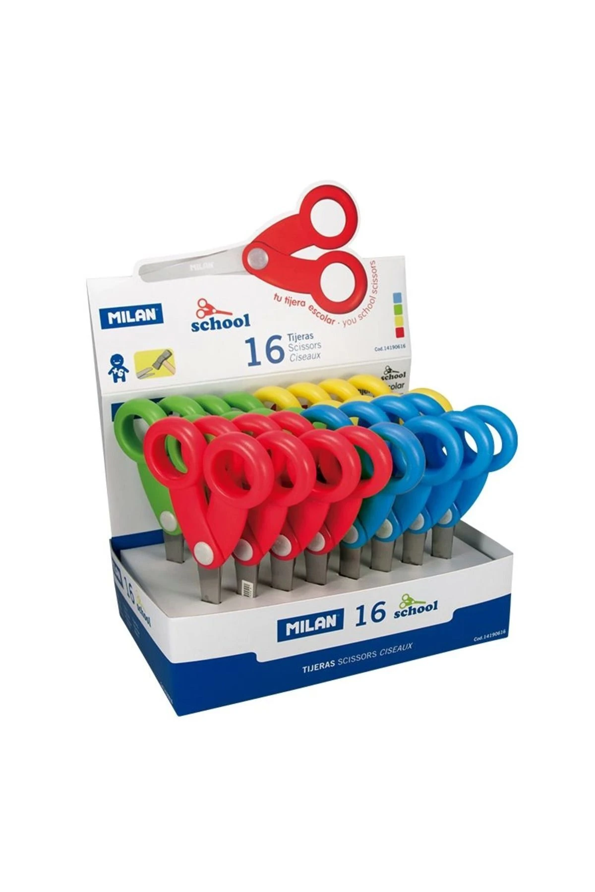 14190616 School Okul Makası Kısa Boy - 16 Lı