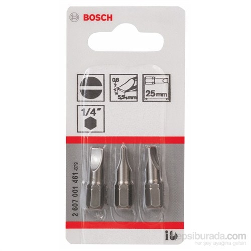 BOSCH - 3'Lü Paket - Ekstra Sert Seri Vidalama Ucu - S 0,8X5,5, 25 Mm