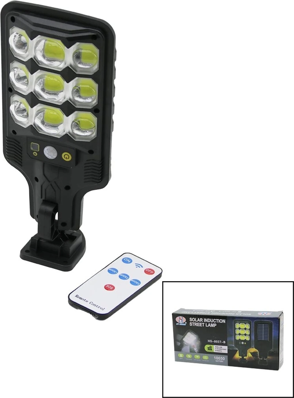 LED Solar - Kumandalı Sensörlü Bahçe Kamp Lambası 18650 - 1200MA HS-8037-B 9 (4887)