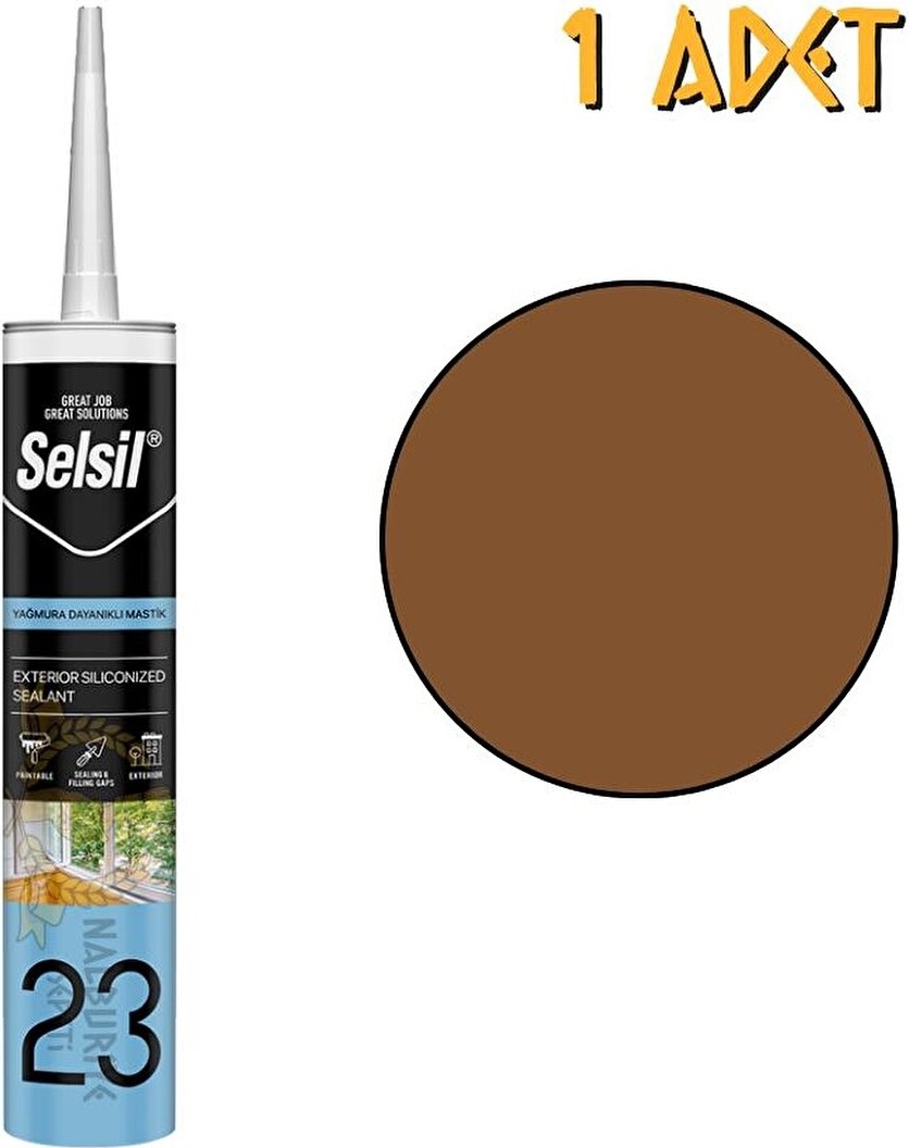 Yağmura Dayanıklı Silikonize Mastik Altın Meşe 485 Gr. - 1 Adet