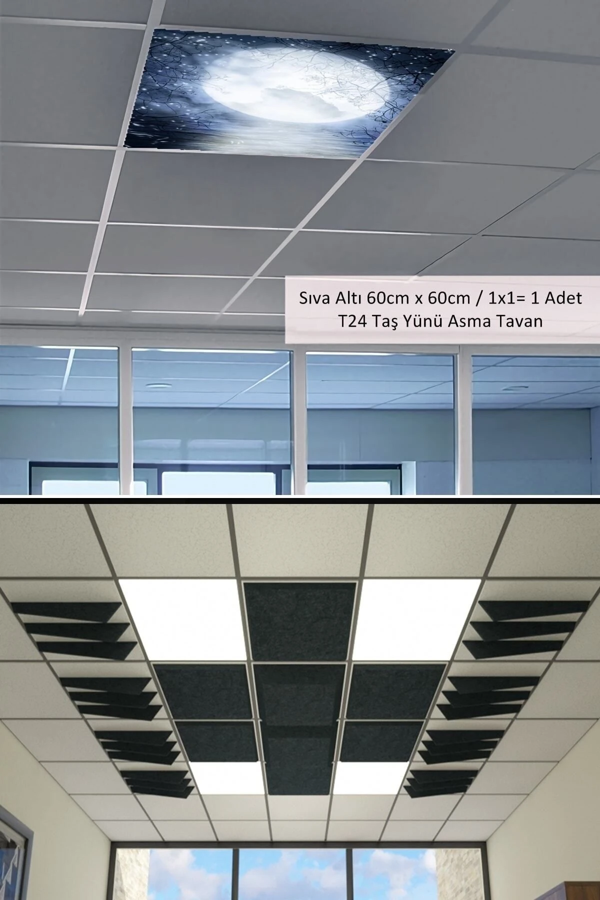 60cmx60cm-asma Tavan Led-sıva Altı-54w-beyaz-led Panel-60x60 Taş Yünü Asma Tavan Ledi-a+-led Armatür