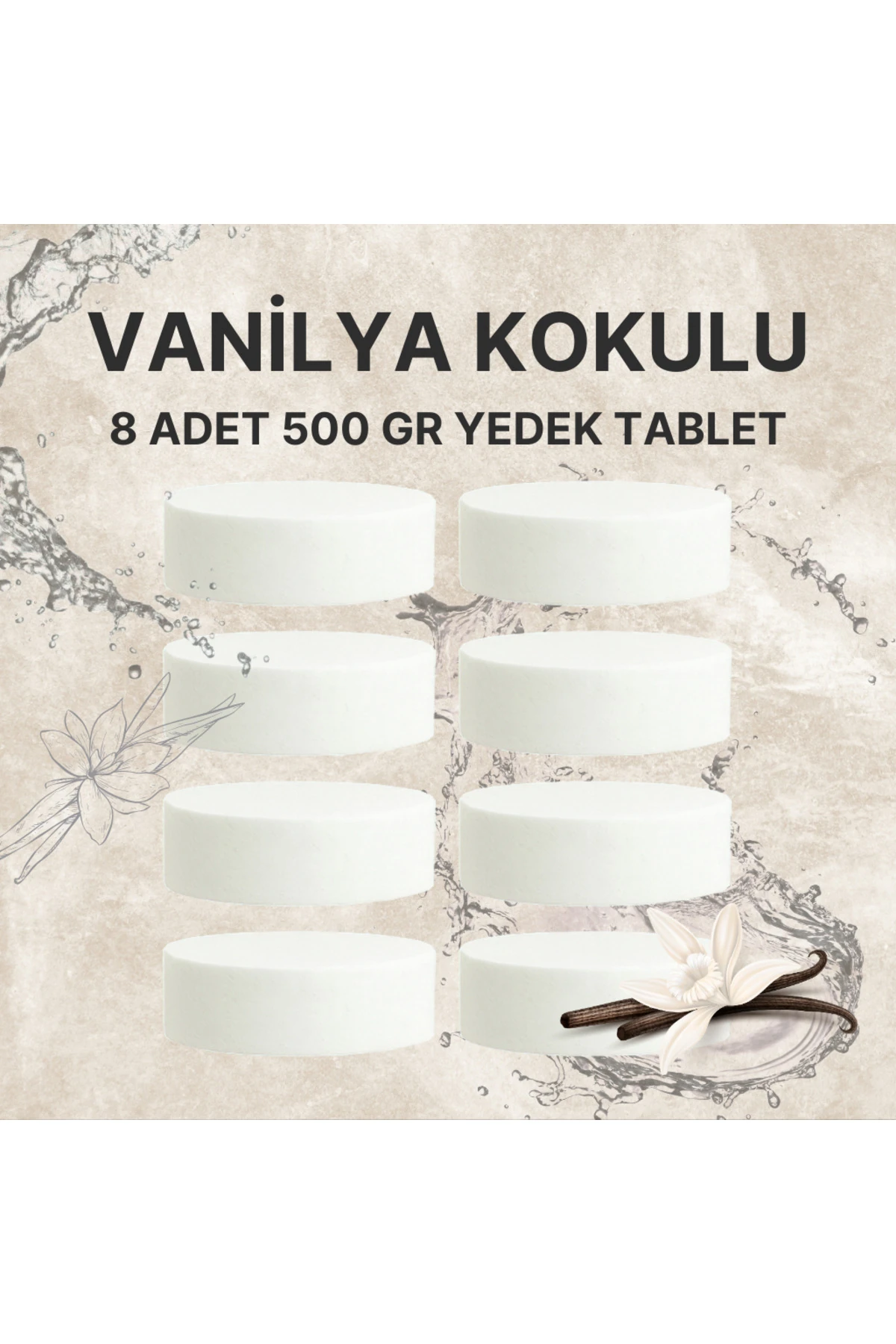 4 Adet 2x500 gr Nem Alıcı Rutubet Ve Küf Önleyici Yedek Tablet Vanilya