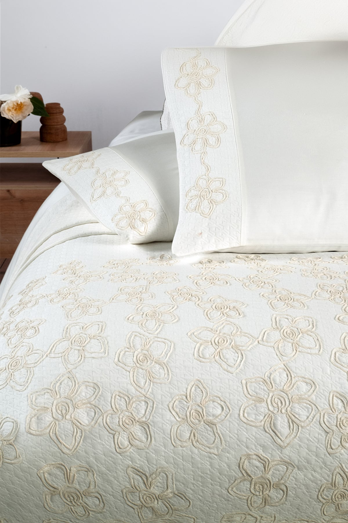 Shida Ekru Tek Kişilik %100 Pamuk Wedding Pike Seti