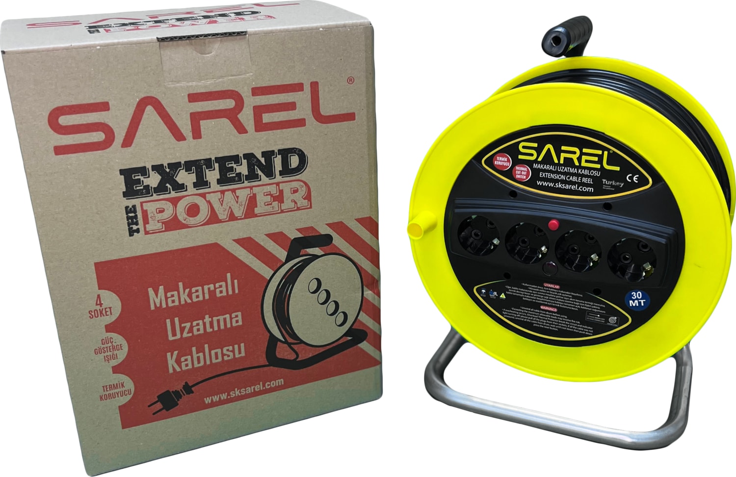 Termal Sigortalı 3*2.5 Mm^2 30 mt Makaralı Uzatma Kablosu