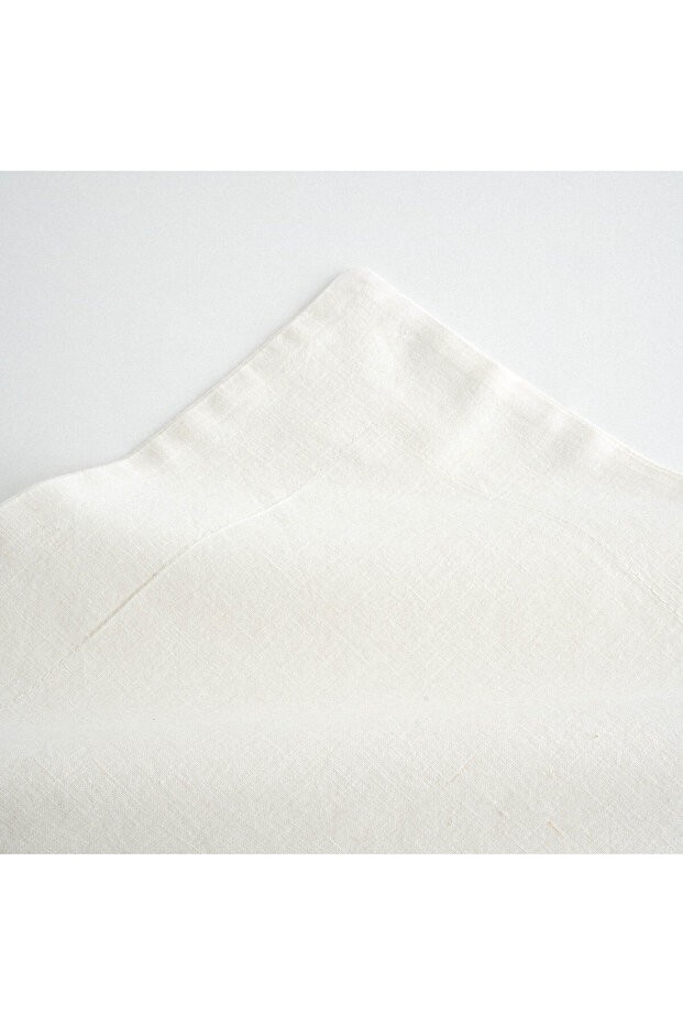 Amanda Çift Kişilik Nevresim Takımı %100 Organik Pamuk Keten Dantelli Krem 200x220 Cm