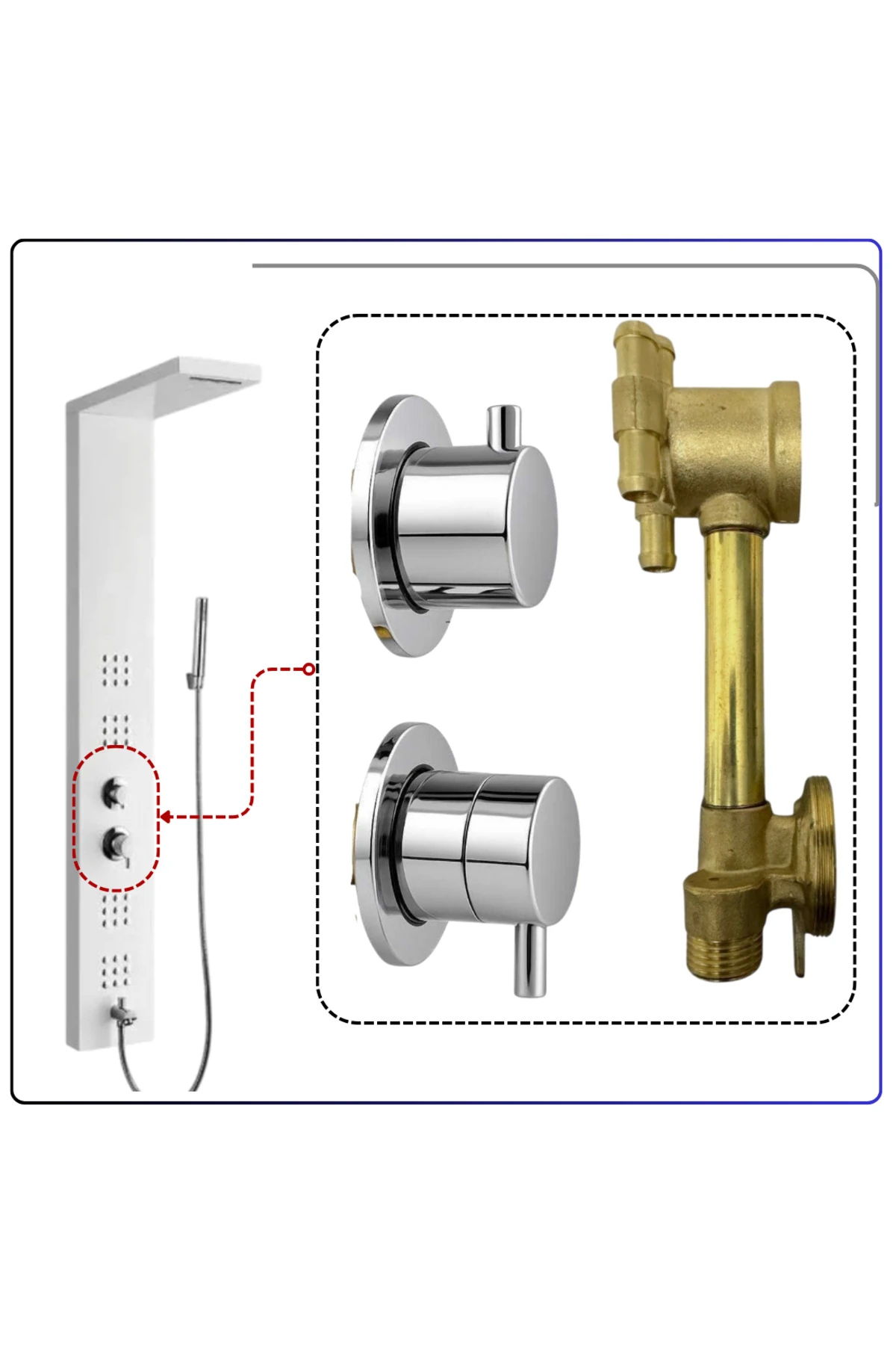 A38605YP MDS Bataryası Shake (A45807 Masajlı Duş Sistemi Beyaz)