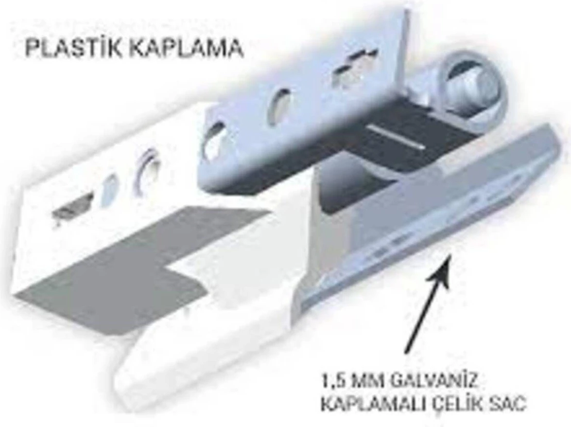 75 mm Destek Saclı Plastik Pencere Menteşesi Beyaz (Çelik Menteşe Plastik Kaplamalı) ( 5 Adet )