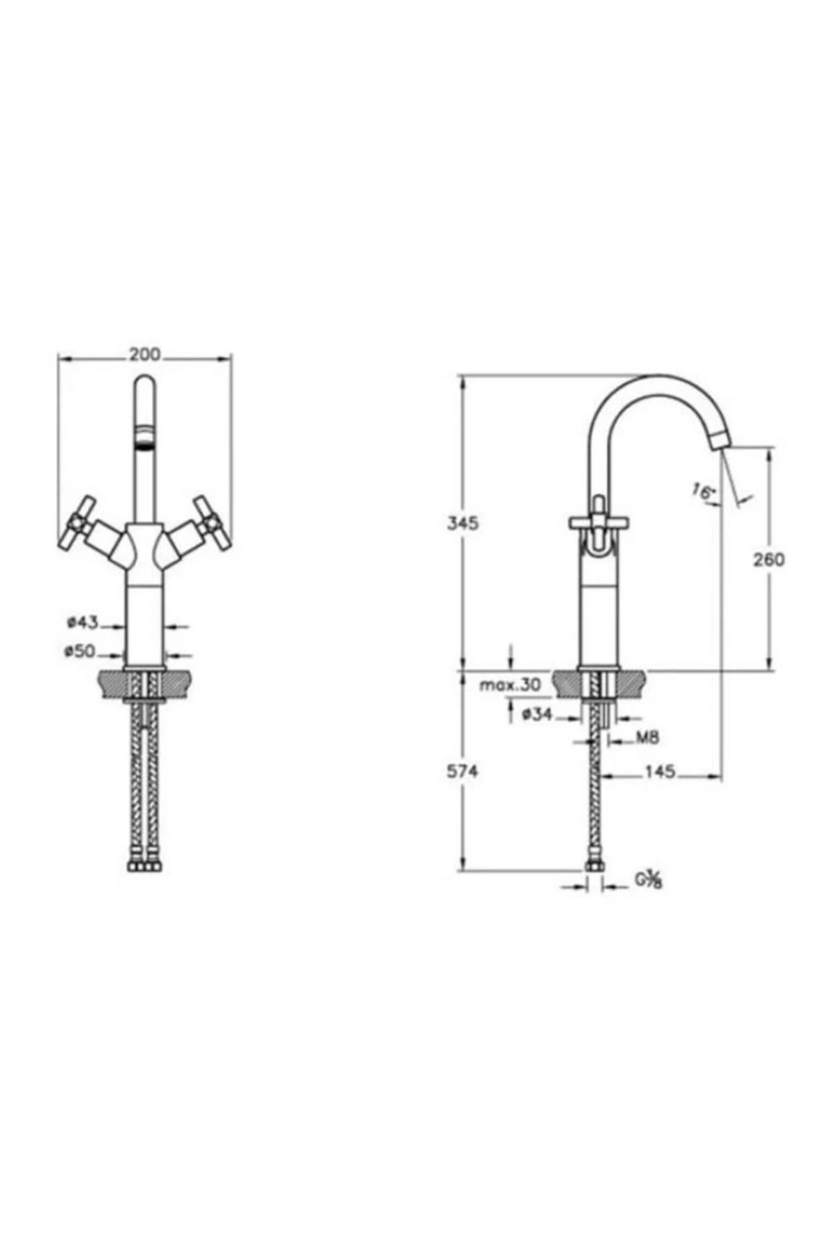 Juno Lavabo Bataryası (Yüksek) Altın - A4085123