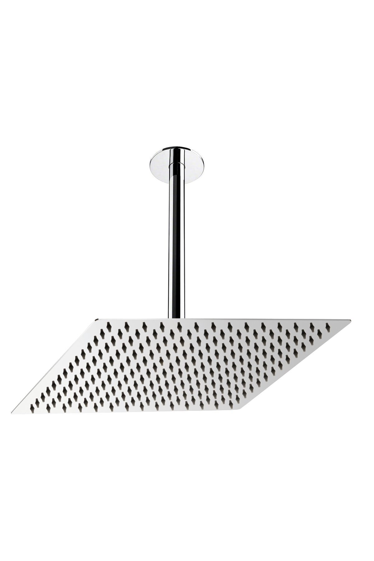 Ankastre Duş Başlığı Borulu Kare Slim Metal 40x40 Cm Tavandan