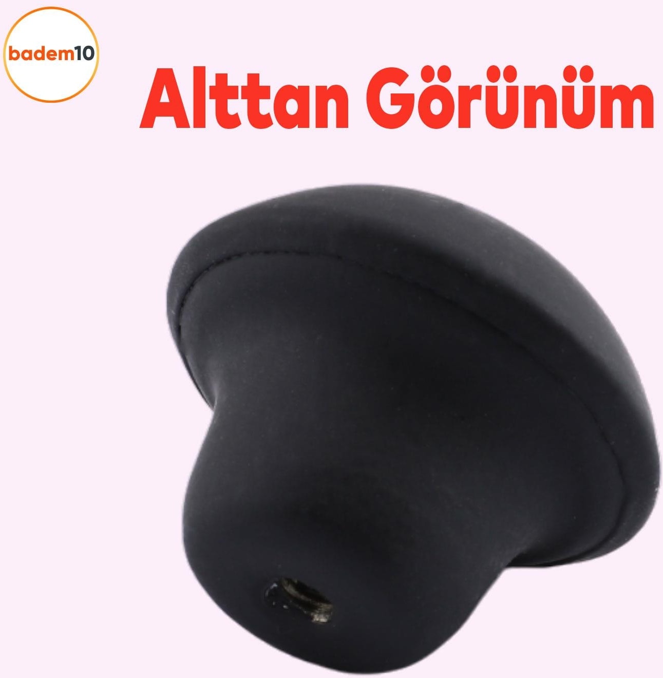 Mantar Düğme Mobilya Çekmece Çocuk Odası Dolap Dolabı Kulbu Kulpu Kulpları Mat Siyah Metal 10 Adet