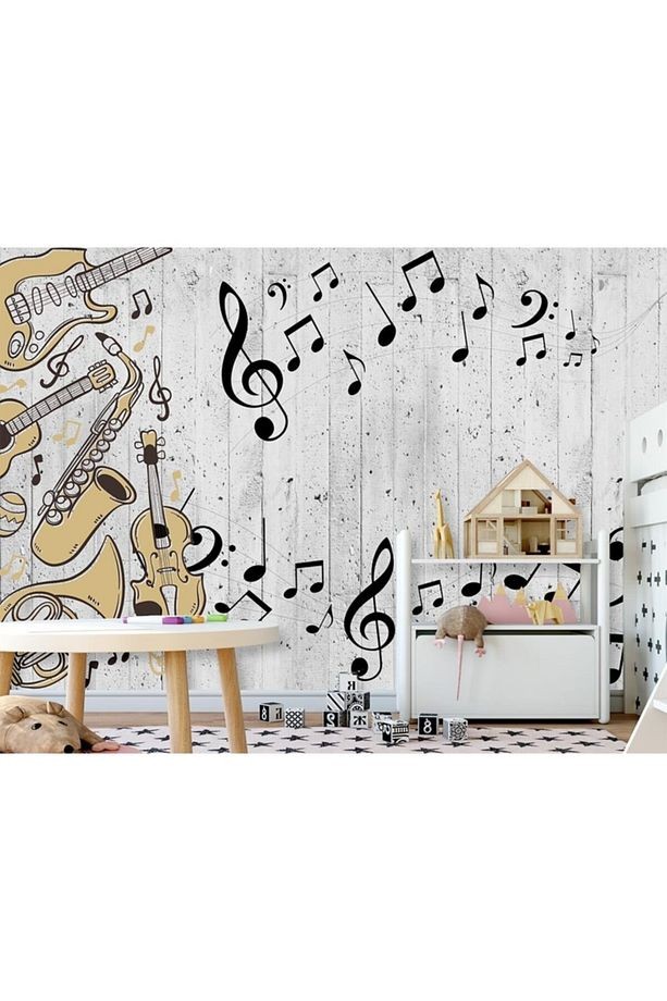Müzik Notaları Ve Enstrümanlar Duvar Kağıdı