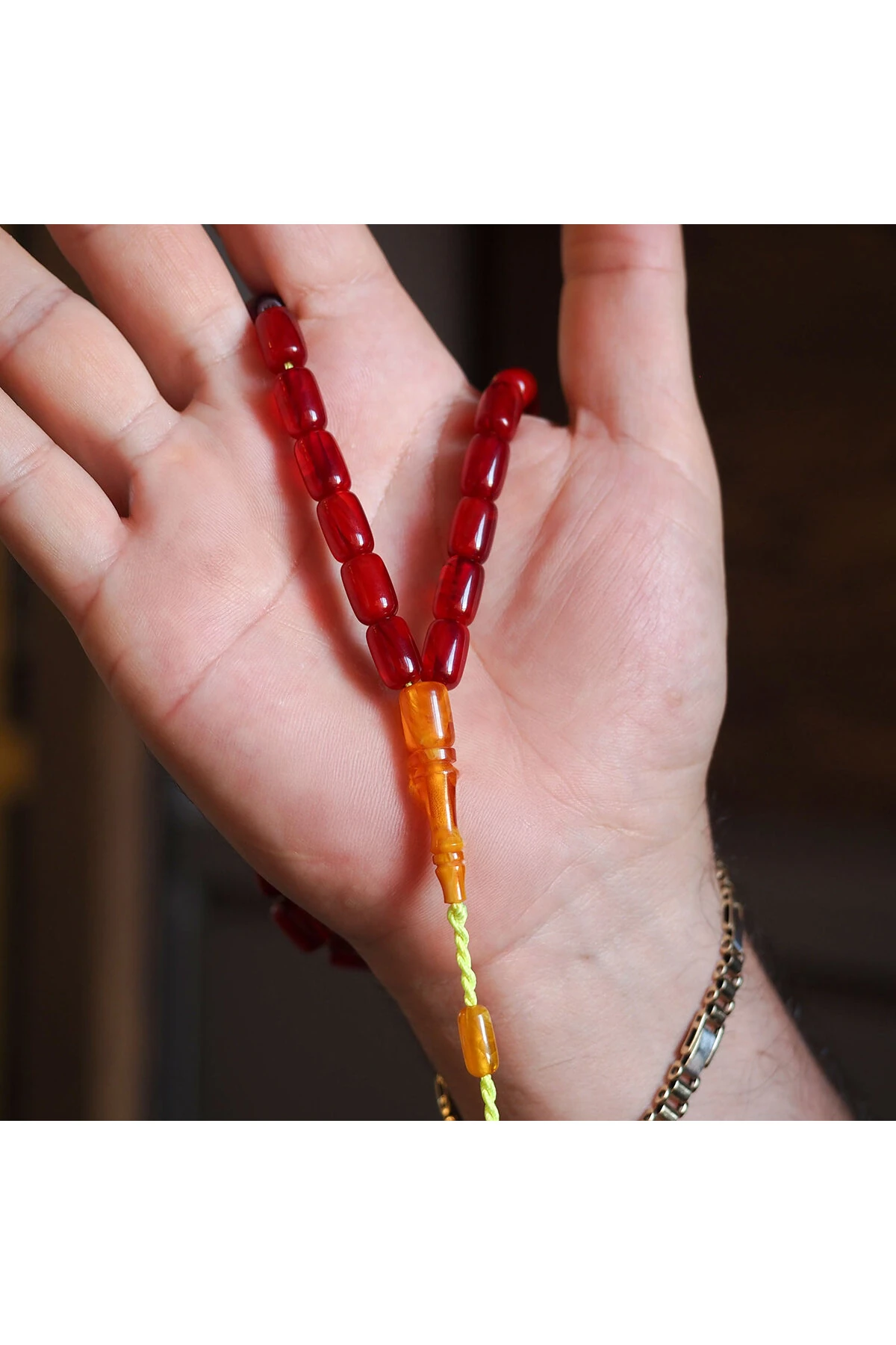 Hitame Altın İmzalı Özel Döküm Sıkma Kehribar Tesbih – WATD008