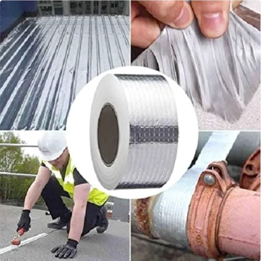 Bitüself Gofraj Kaplı Ziftli Su Yalıtımı Bandı 15cmx10mt Alubütil Bitüm Araç ve Çatı izolasyon Bant