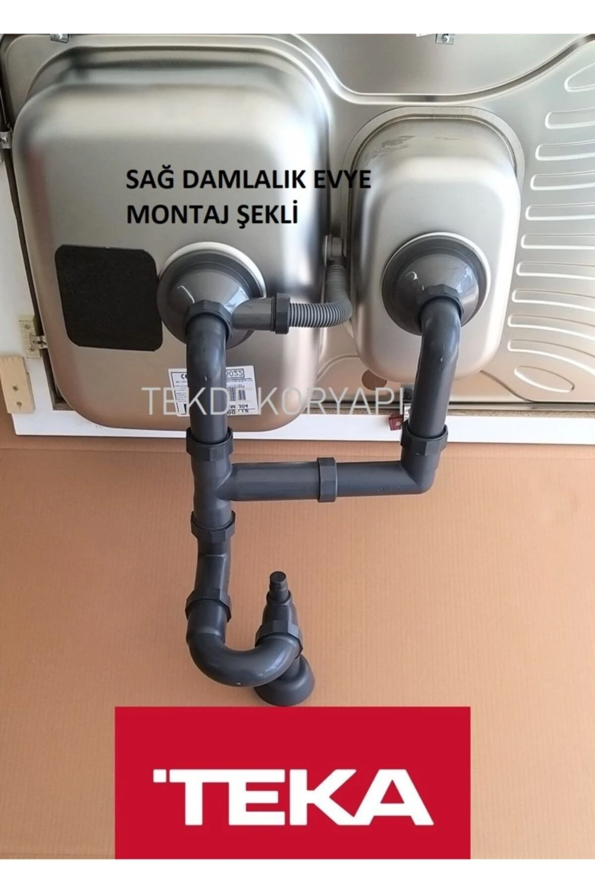 1,5 Göz Taşmalı Evye Sifon Takımı