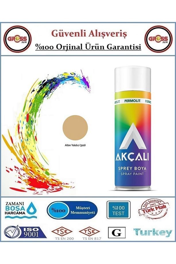 Sprey Boya - 400ML Tam Dolum - Orjinal Ürün - Altın Yaldız