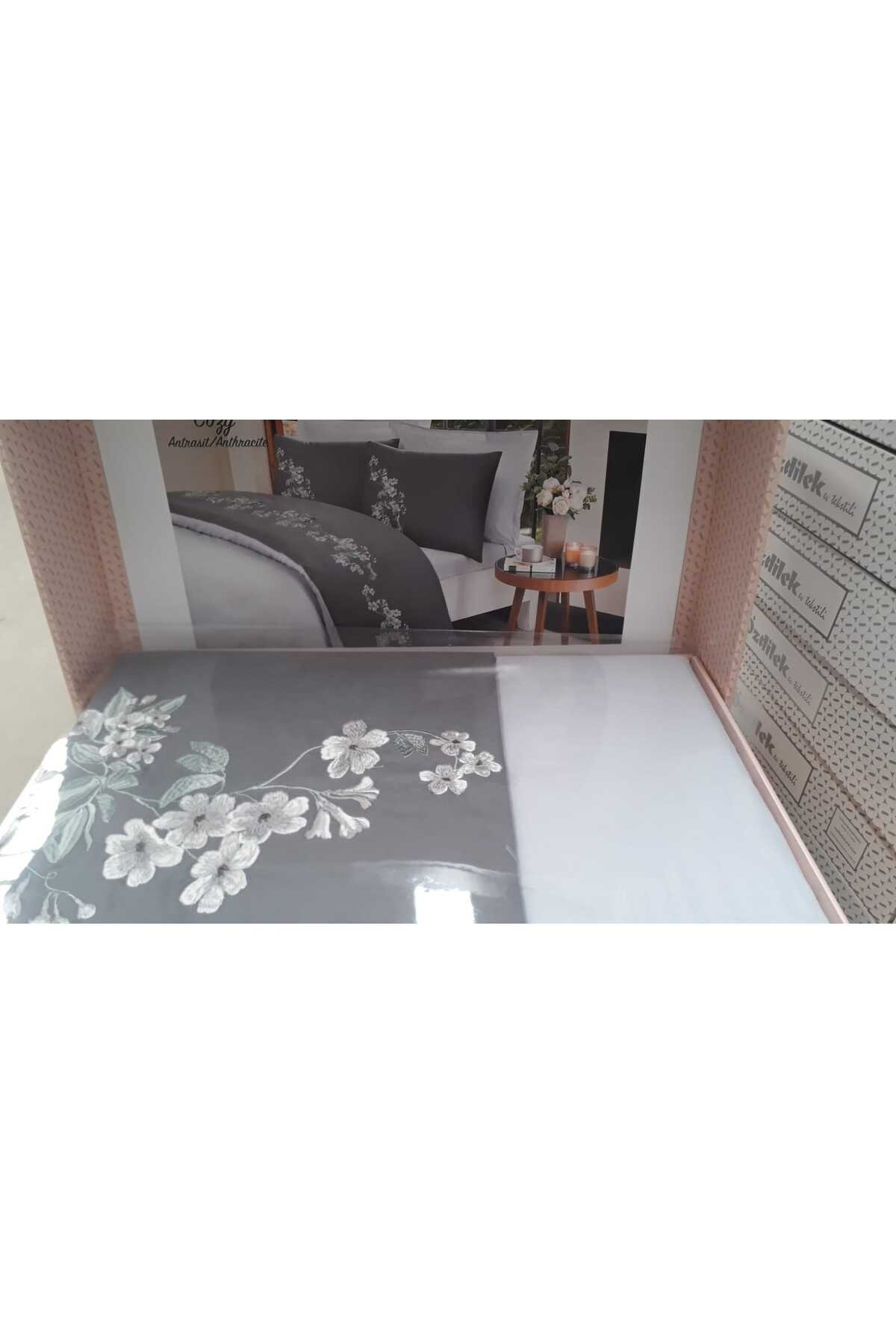 ÖZDİLEK BOUTIQUE ANTRASİT  COZY ÇİFT KİŞİLİK NEVRESİM TAKIMI