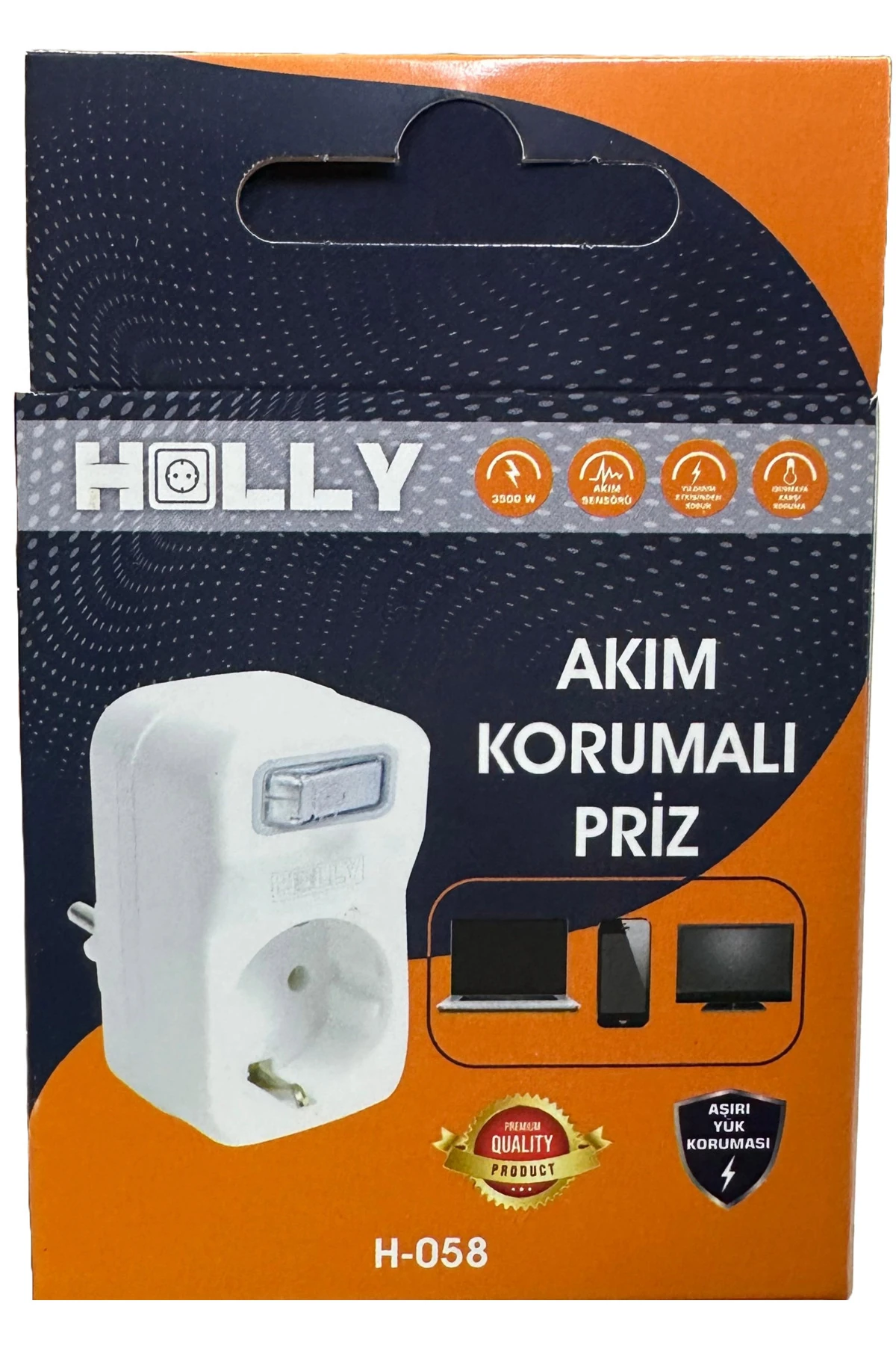 UFO Akım Korumalı Tekli Anahtar Priz Siyah