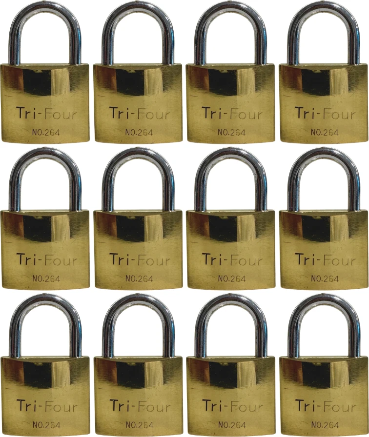 Trı Cırcle Asma Kilit Çelik Takviyeli Sarı 38 mm 1 Paket ( 12 Adet )