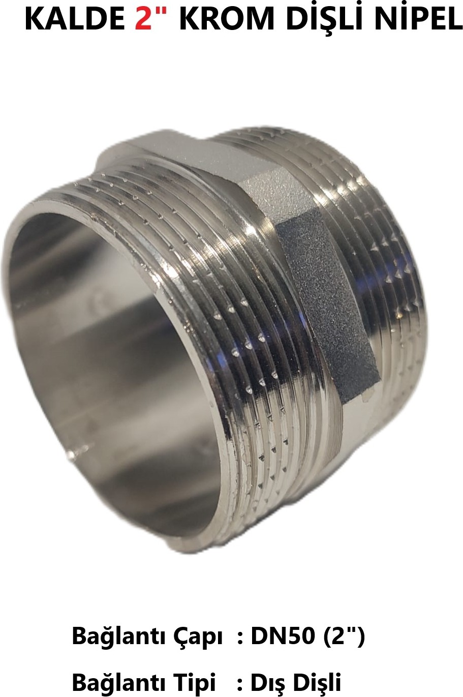 2" Sarı / Krom Dişli Nipel DN50 - Chrome Nipple