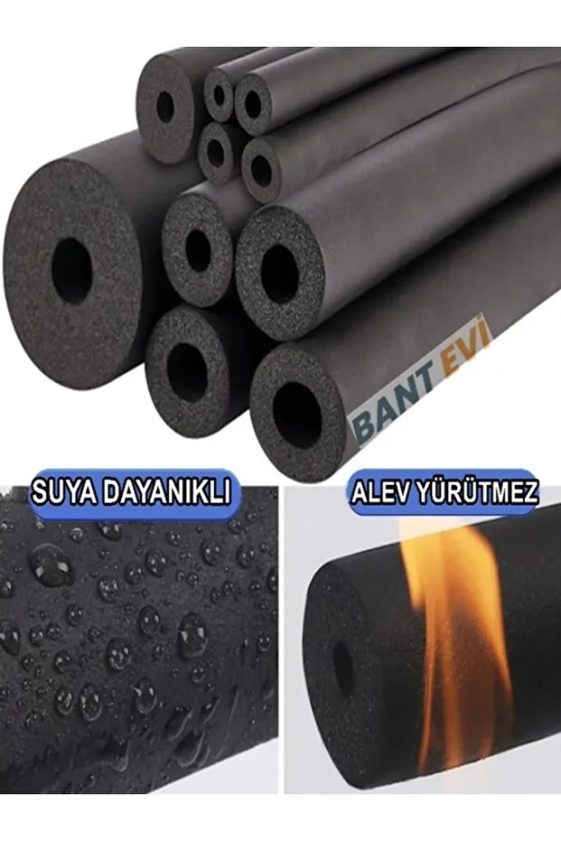 Kauçuk Boru İzolasyonu 1" İç Çap 35mm, 13mm Et Kalınlık, 2metre Boru Kılıfı