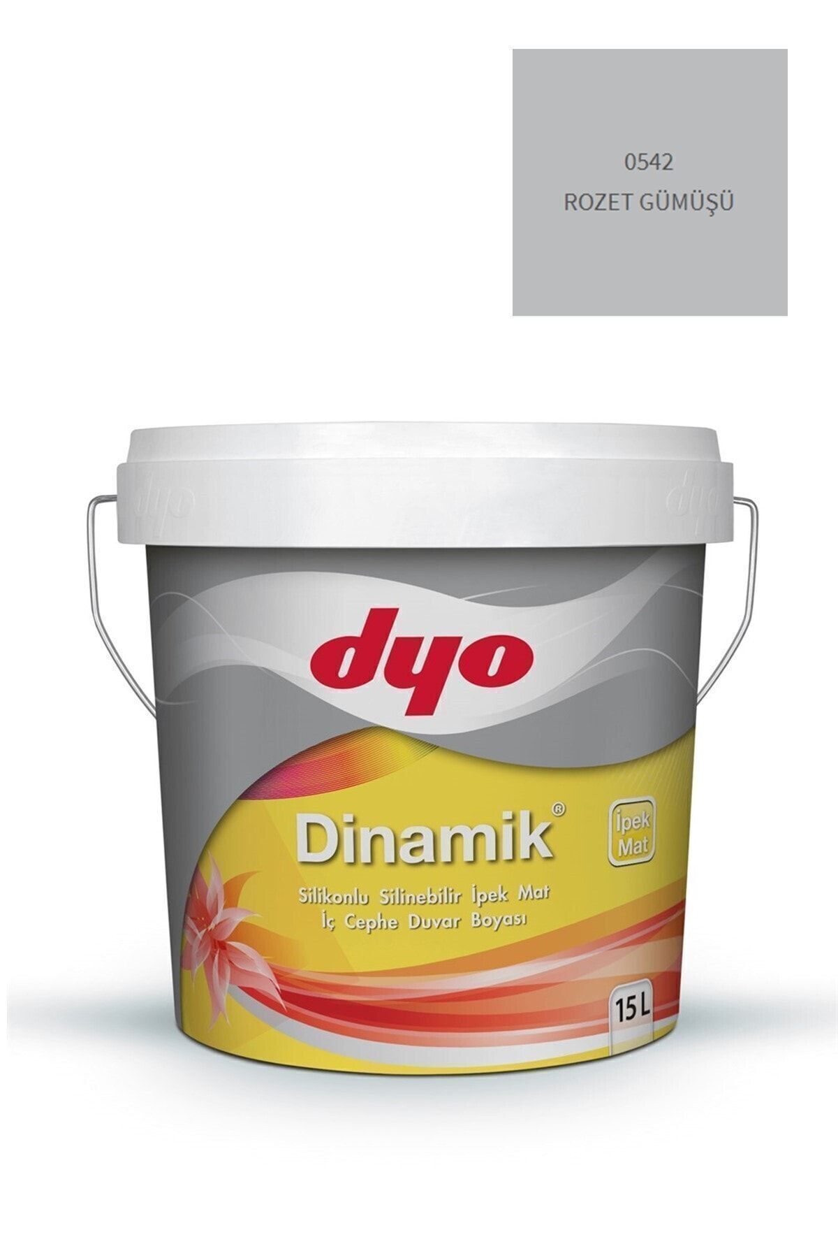 Dinamik Silikonlu Silinebilir Ipek Mat Iç Cephe Duvar Boyası 0542 Rozet Gümüşü 2.5/7.5/15 Lt