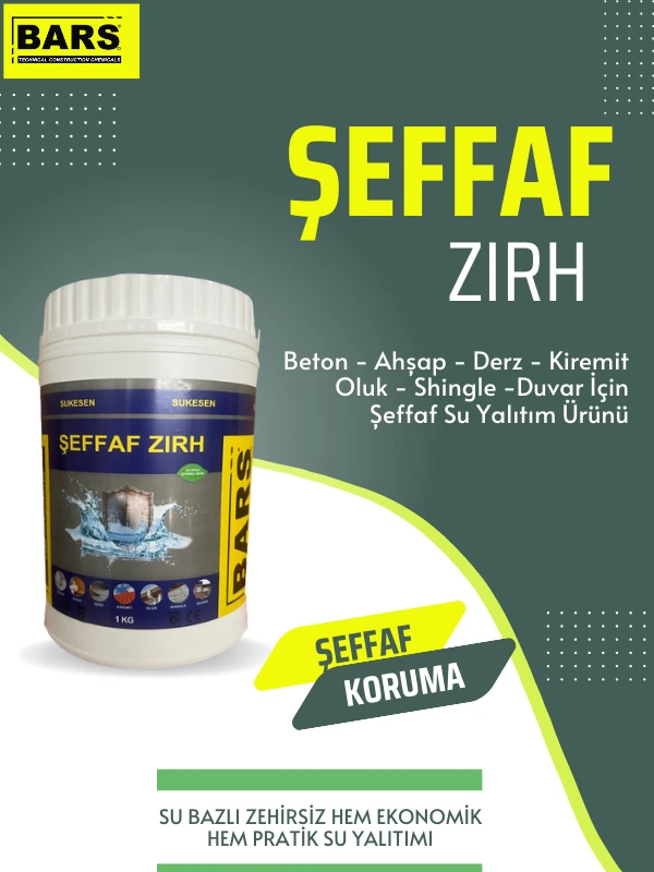 Su Kesen Şeffaf Zırh Su Yalıtımı–kılcal Çatlak Doldurur, Kiremit, Shingle, Ahşap, Beton ve Şap Için 1 kg