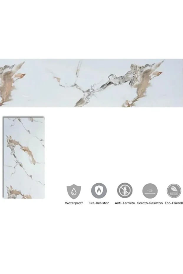 Alternatif Kaplama UV PVC Mermer Panel Elegant1 Adet 60x120cm Ev Ofis Otel Duvar Kaplama Paneli