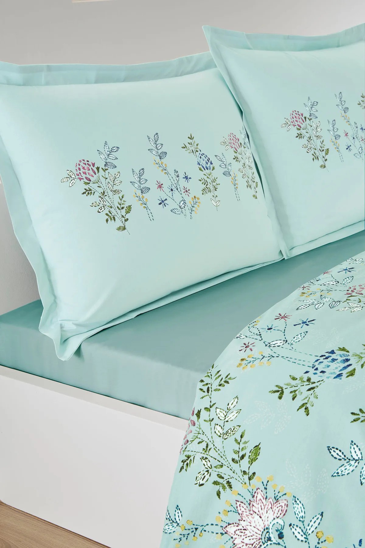 Ranforce Çift Kişilik Nevresim Takımı Romantic Touch Mint
