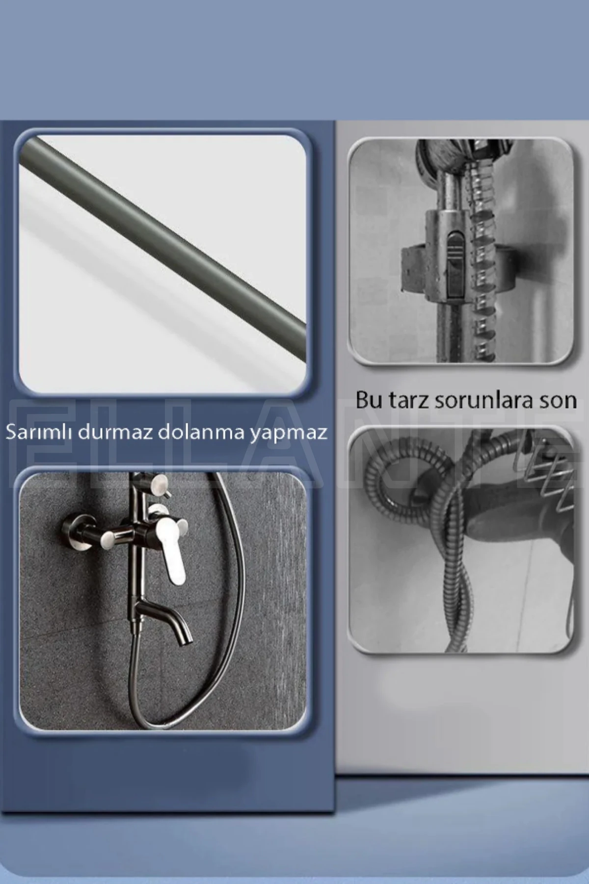 150cm Modern SİYAH Pvc Duş Hortumu, Esnek Ve Patlamaya Dayanıklı - Paslanmaz Banyo Hortumu