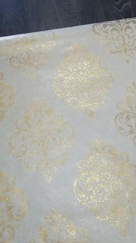 Damaks Desenli Krem&gold Klasik Duvar Kağıdı(5m2)