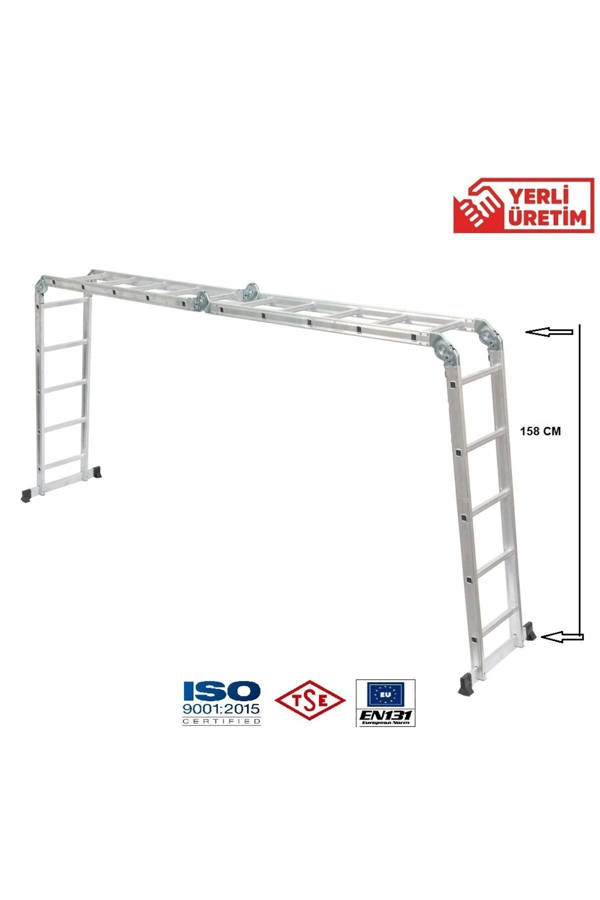 20 Basamak Akrobat Merdiven 580 Cm Katlanır Çok Amaçlı Alüminyum Merdiven