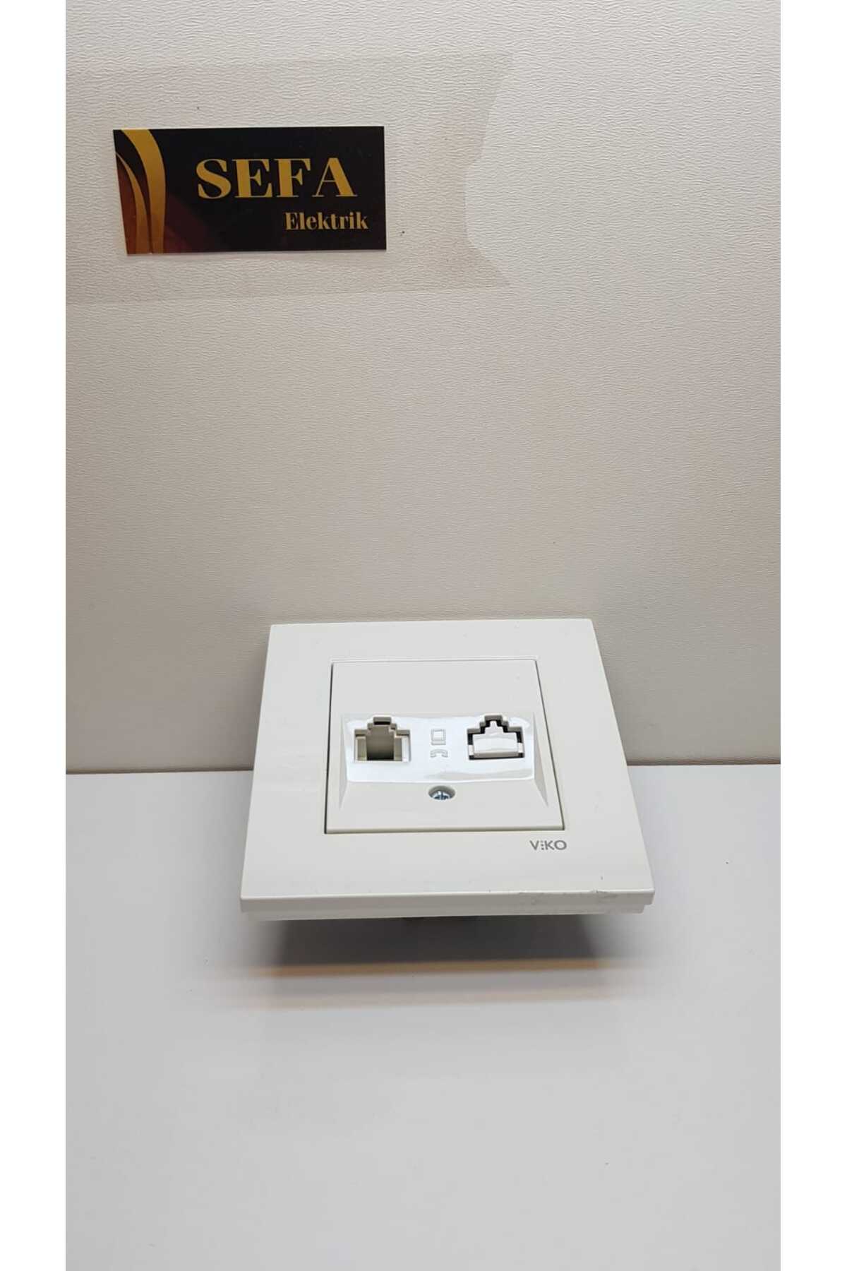 TELEFON PRİZİ NUMERİS ÇERÇEVELİ BEYAZ  KARRE SERİSİ