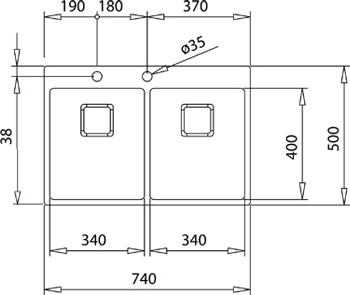 FORLINEA RS15 2B 740 Ankastre/Tezgaha Sıfır Paslanmaz Çelik 74 cm 115030011