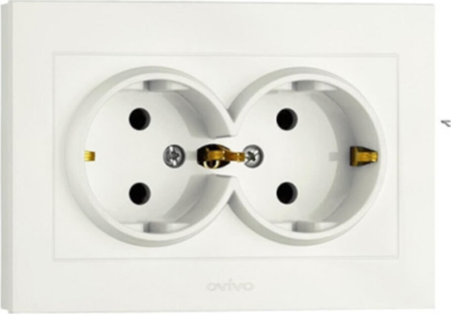 Beyaz Ikili Topraklı Priz